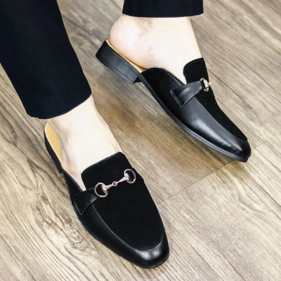 sục nam cao cấp > sục nam hở gót da lộn gắn mắc tai chuột sang trọng, đẹp mọi nơi Shoes DéP Đế Bằng GiàY,  đế cao su đi cực êm chân,  đế cao su đi cực êm chân