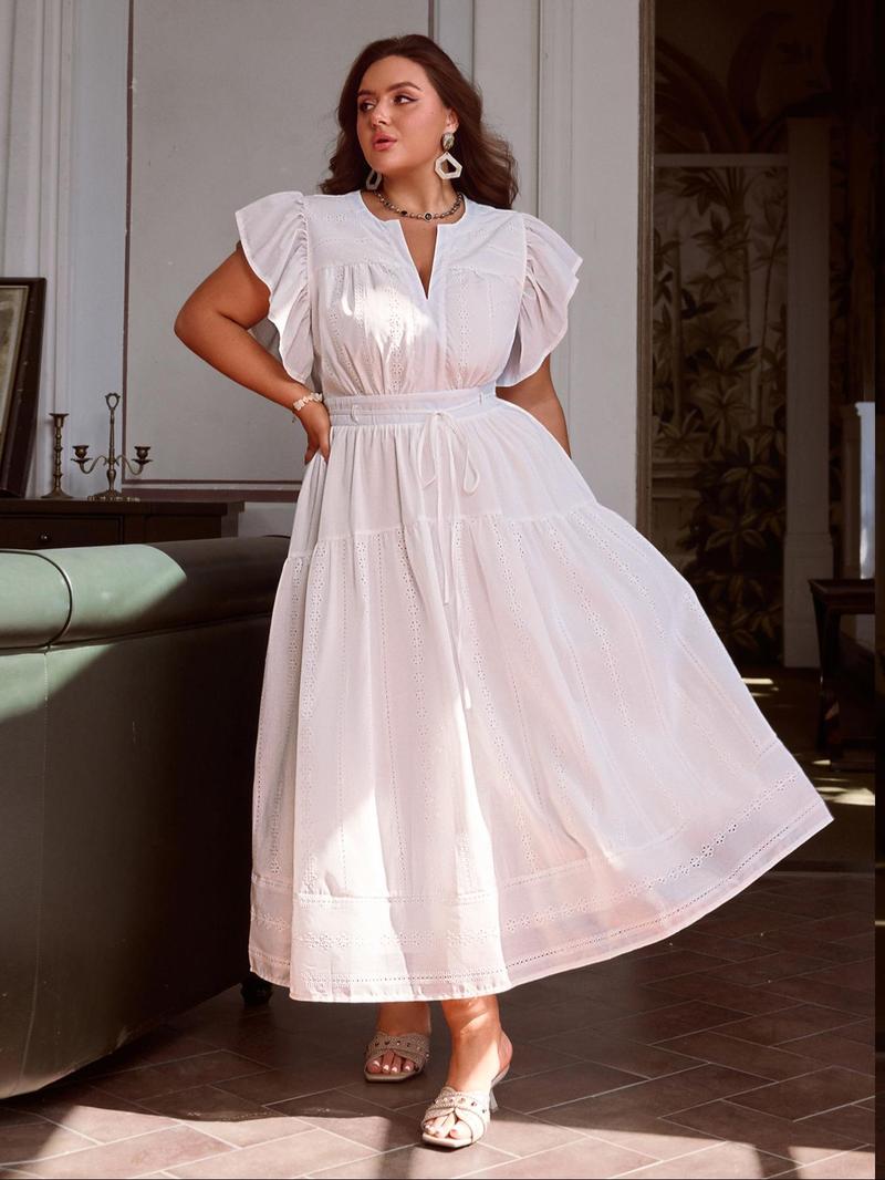 Product Introduction of 【Plus Size】Solid ColorDress, Plus Casual Dress for Summer, Women's Plus Clothes for Daily Wear 3
