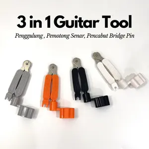 3 in 1 Guitar Tool Penggulung Pemotong Senar Pencabut Bridge Pin & ALICE 2in1 A2NK Multifunctional Guitar Tool