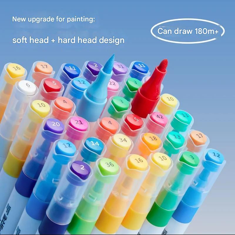 Product Introduction of Double-ended Acrylic Marker Pen Set, 60pcs/set Watercolor Marker Pen, Art Marker Pen for Students, Office, Dormitory, School 6