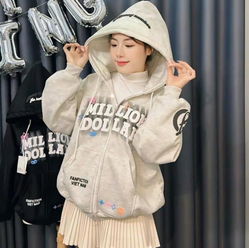 Product Introduction of Áo Khoác Hoodie Nam Nữ Nỉ Bông In Boxy Millon Dollar 3D Siêu HOT HIT - Men's Jacket - Menswear Có Túi - Dài Tay - Nam Nữ 9
