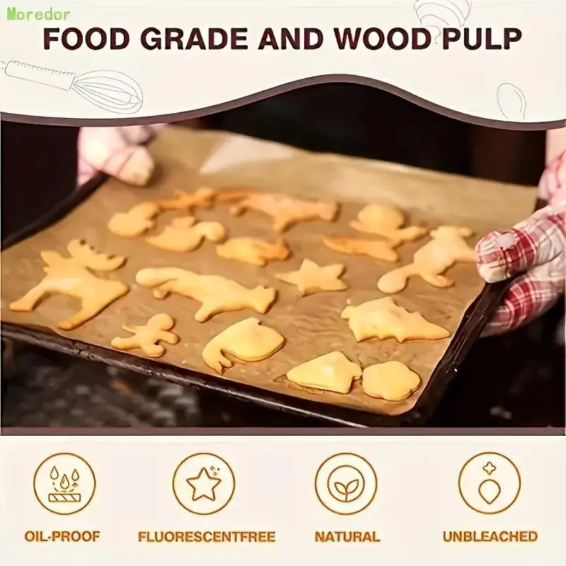 Baking Paper, 50pcs Non-stick Baking Paper, Baking Utensils for Baking, Cooking, Grilling, Air Fryer, Steamer, Deep Fryer 2