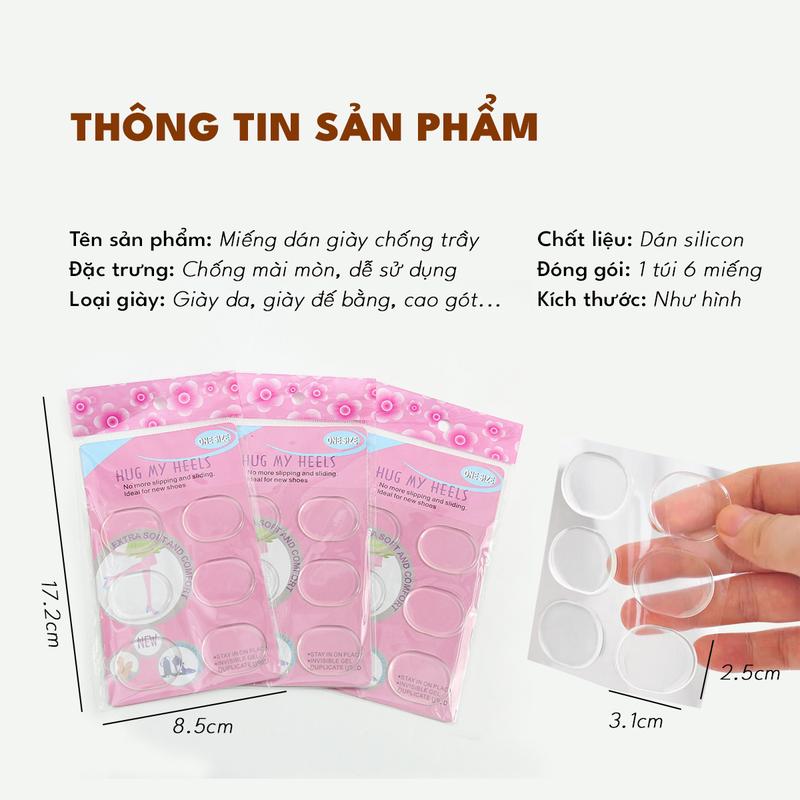 Product Introduction of Miếng silicon đệm lót êm chân khi mang giày, bảo vệ chân cọ xát vào giày trong suốt chống trượt 462 4
