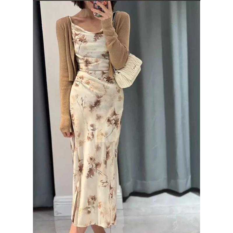1308 baju elegant party dress putih bodycon midi tanpa lengan wanita korean style dress terbaru 2024 import 6