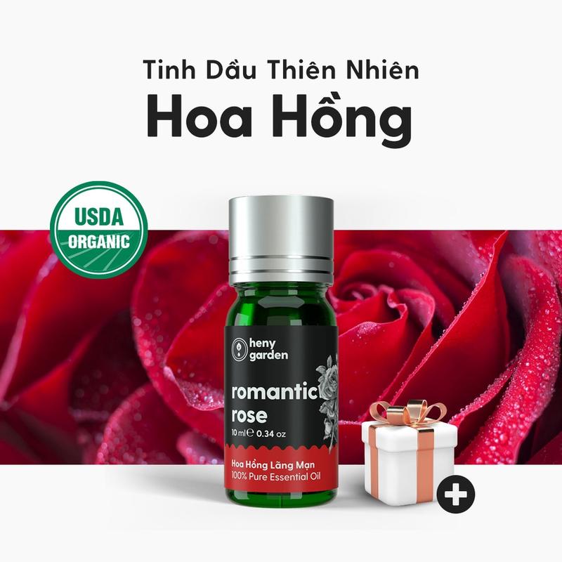 Tinh Dầu Hoa Hồng Organic Nguyên Chất Đậm Đặc Xông Thơm Phòng Làm Nến Thơm Thiên Nhiên Giúp Dễ Ngủ Heny Garden