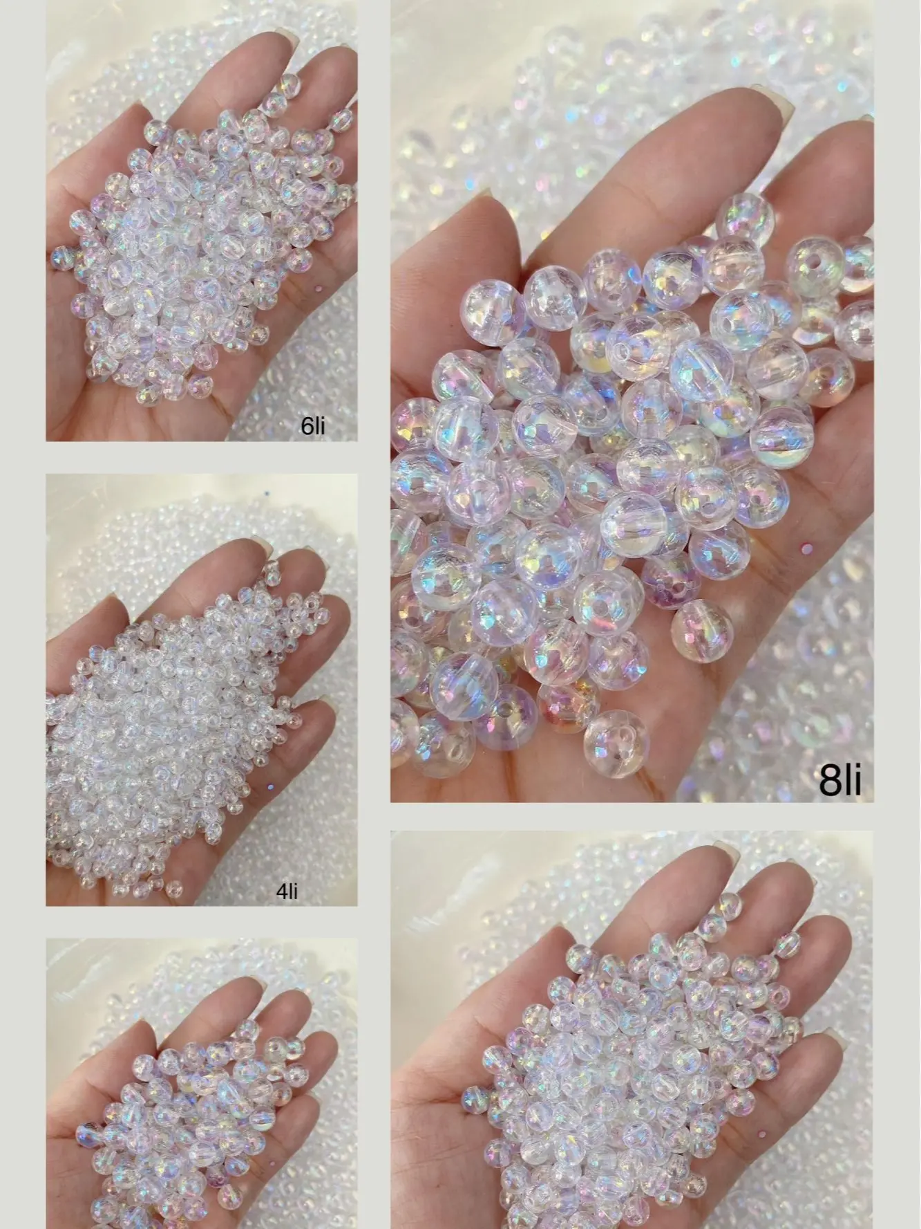 Gói 50 Gram, 100Gram Chuỗi trong cừ (có lỗ) loại tốt nhiều size handmade DIY