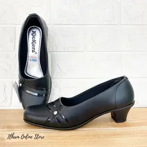 Kickers V.29 Sepatu Pantofel Wanita Pita Sol TPR Hak 37-40 Hitam