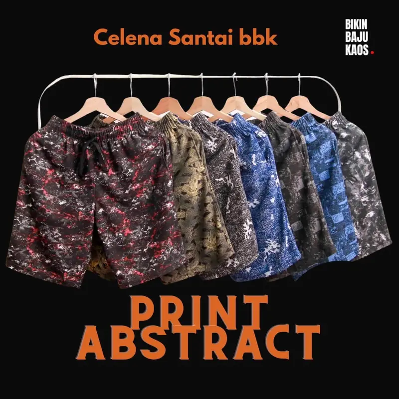 Celena santai print Abstrak  Corak Bbk Premium Celana Karet 0