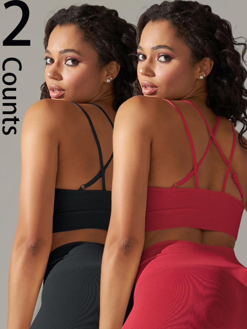 Product Introduction of Women's Solid Backless Sports Bra, Breathable Comfortable Seamless Sports Bra, Ladies Sportswear for Indoor Outdoor Wear 3