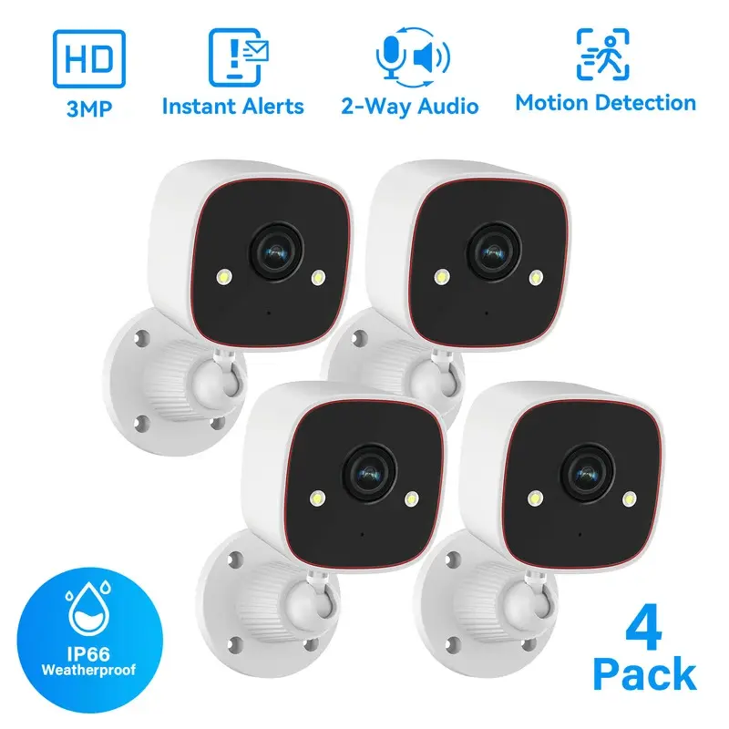 Outdoor Wireless Security Camera 3MP 1296P, Camera with WiFi, Home ...