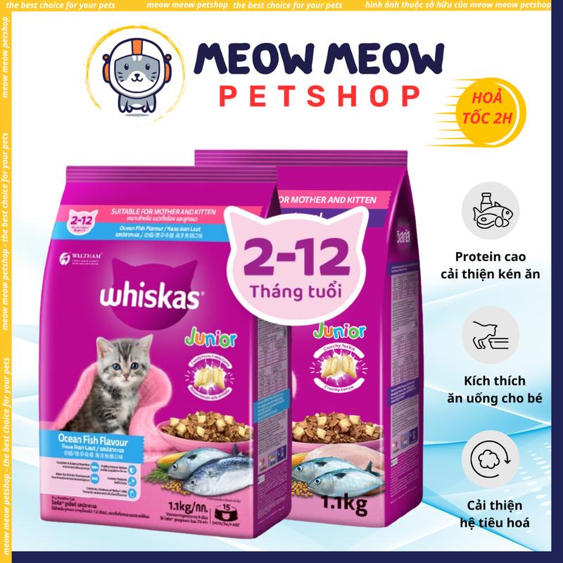 [TÚI 1.1KG] Hạt cho mèo con WHISKAS KITTEN TÚI 1.1KG.