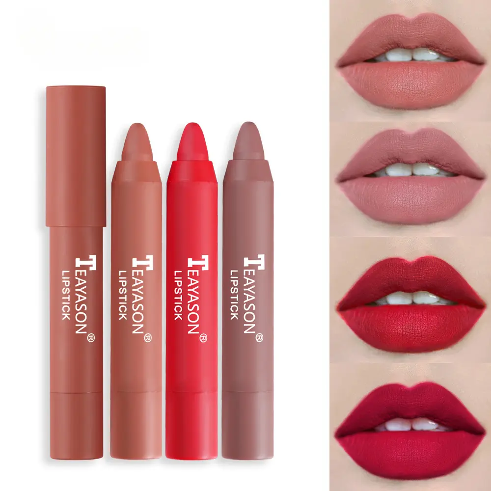 12 Colors Velvet Matte Lipsticks Pencil Waterproof Long Lasting  Red Lip Stick on-Stick Cup Makeup Lip Tint Pen Cosmetic