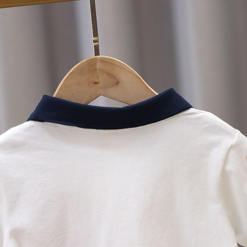 Quần Áo Trẻ Em Cotton Nguyên Chất, Áo Polo Bé Trai, Áo Thun ngắn Tay Cho Trẻ Em, Thiết Kế Hoạt Hình Cho Bé, Trang Phục Mùa Hè, Cổ Áo bẻ xuống, Áo Tay Lửng Hợp Xu hướng, Năm 2025 3