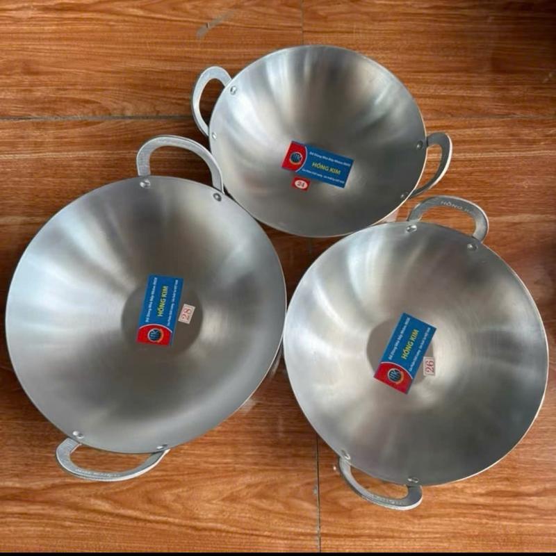 Bộ 3 Cái Chảo Nhôm Bóng Size 24cm 26cm 28cm Chảo Nhôm Lòng Sâu Quay Tán Đinh 5