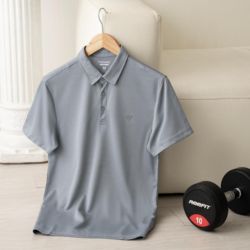 Áo polo thể thao nam TORANO TP027 Slimfit, thấm hút mồ hôi, khô nhanh, co giãn tốt, có cổ, tay ngắn, xám cộc tay Menswear Ngắn Tay Shirt