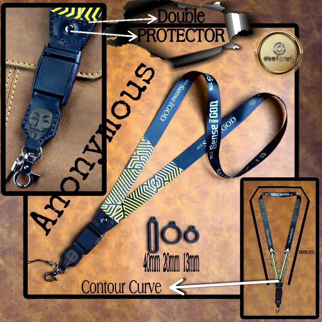 tali lanyard anonimous printable/tali gantungan hp/name tag dll