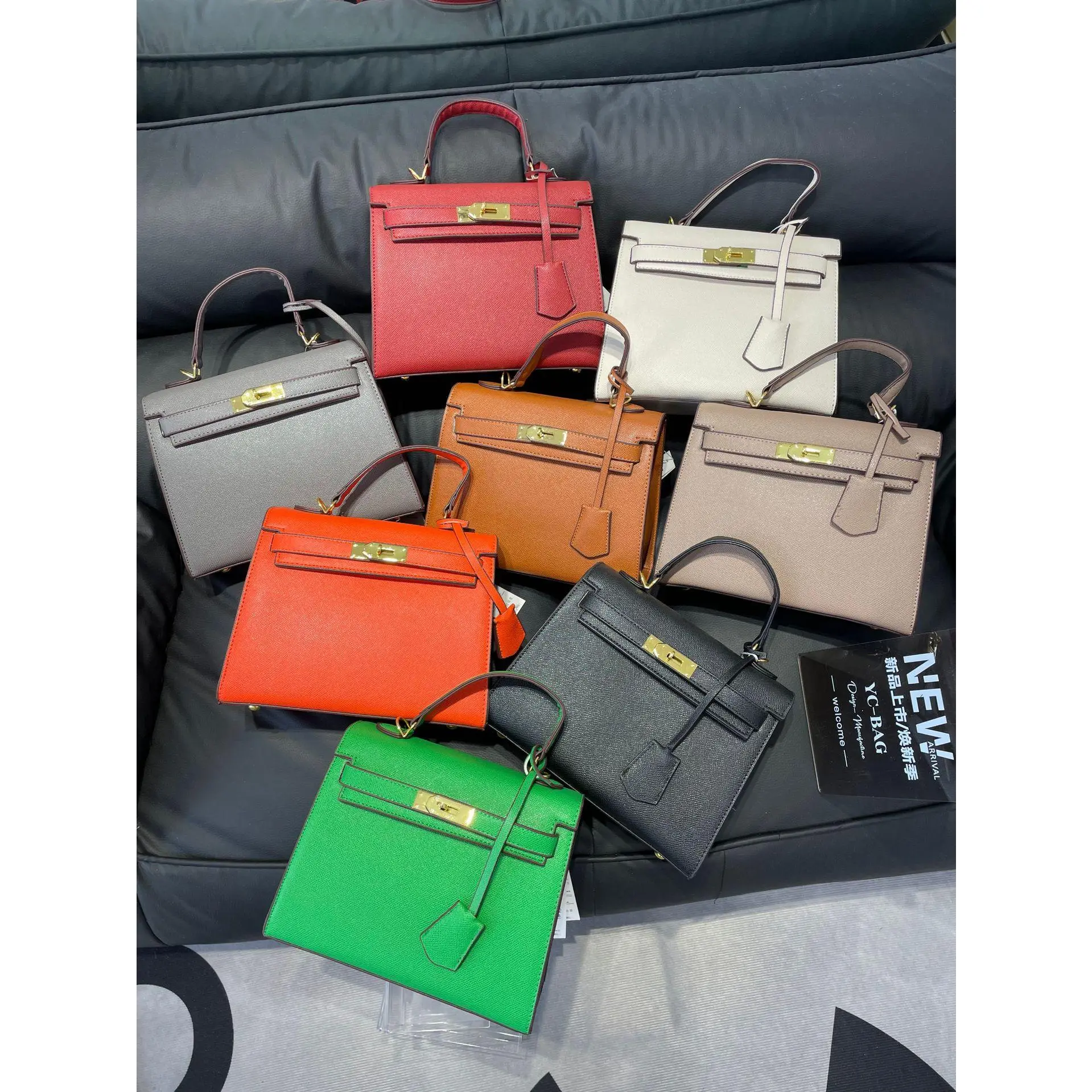 Orange Kelly Handbag Platinum Bag High-end 2025 New European and American Retro Fashion Women Second Generation Mini Kelly