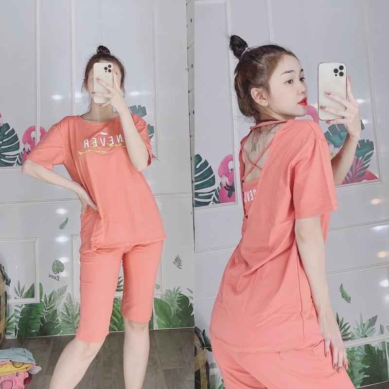 02 .Đồ bộ quần Ngố phối  dây Thun Cotton Nữ Áo Women Top 4