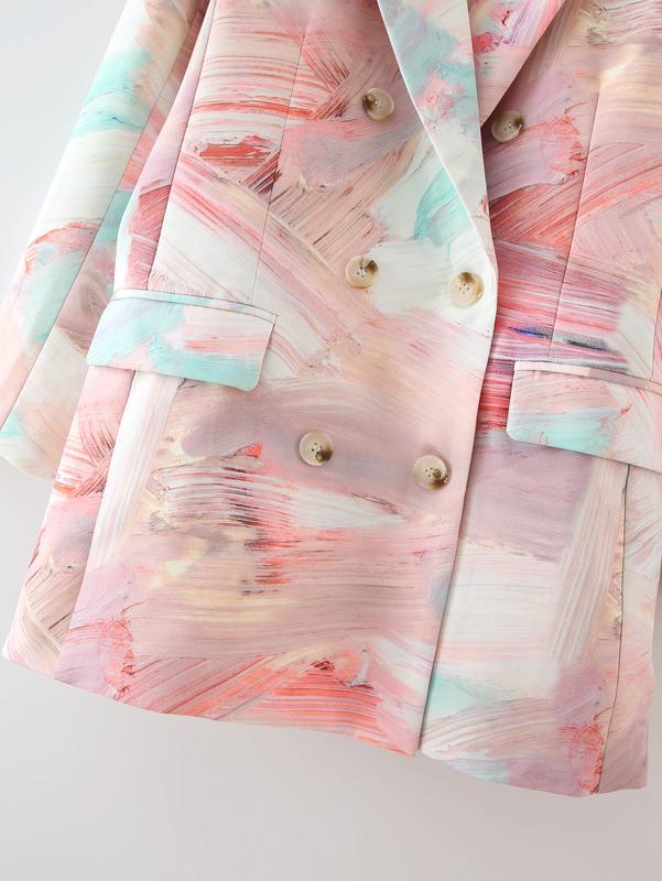Blazer Casual print Pink Abstract 004222 4