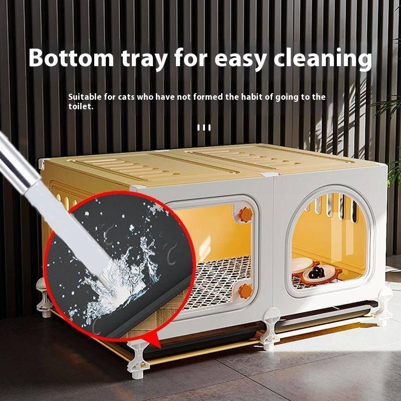 Product Introduction of Cat House Cat Cage Universal Cat Litter Cat Toilet Integrated Indoor Outdoor Cats Dogs Universal Do Not Occupy Disposable Pet Cage 16