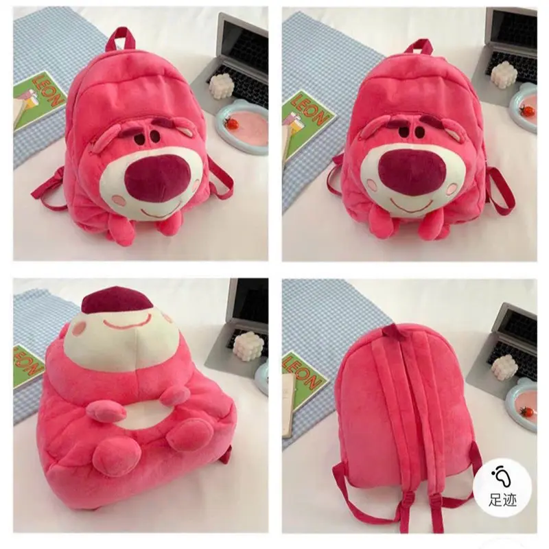 BaLô Gấu Dâu Lotso Size Lớn Đeo Vai Đi Học, Đi Chơi Màu Hồng Lông Mịn Siêu Dễ Thương Cá Tính Cao Cấp  Bền Backpack 2