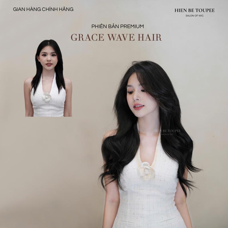 tóc kẹp phím Grace sóng nhẹ 40cm tơ hàn Women Wig new 2024 cải tiến chất tóc