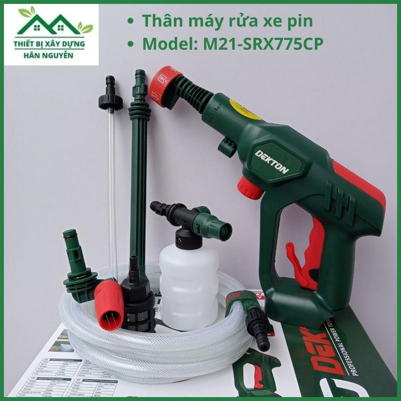 Thân máy rửa xe pin Dekton M21-SRX775CP,công suất 260W,rửa xe cầm tay mini dùng pin