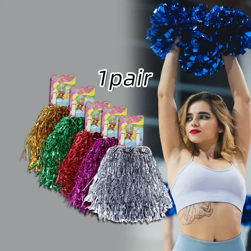 1 Pasang Pompom Cheerleader / Pompom Bunga / Pompom Rumbai / Bola Pompom