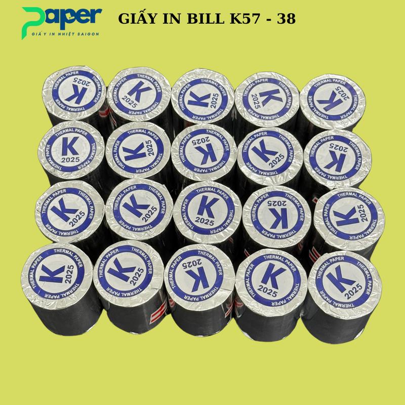  Combo 20 Cuộn Giấy In Bill K57-38 - In Nhanh Tiết Kiệm Giá Ưu Đãi Cho Máy POS Cầm Tay! 