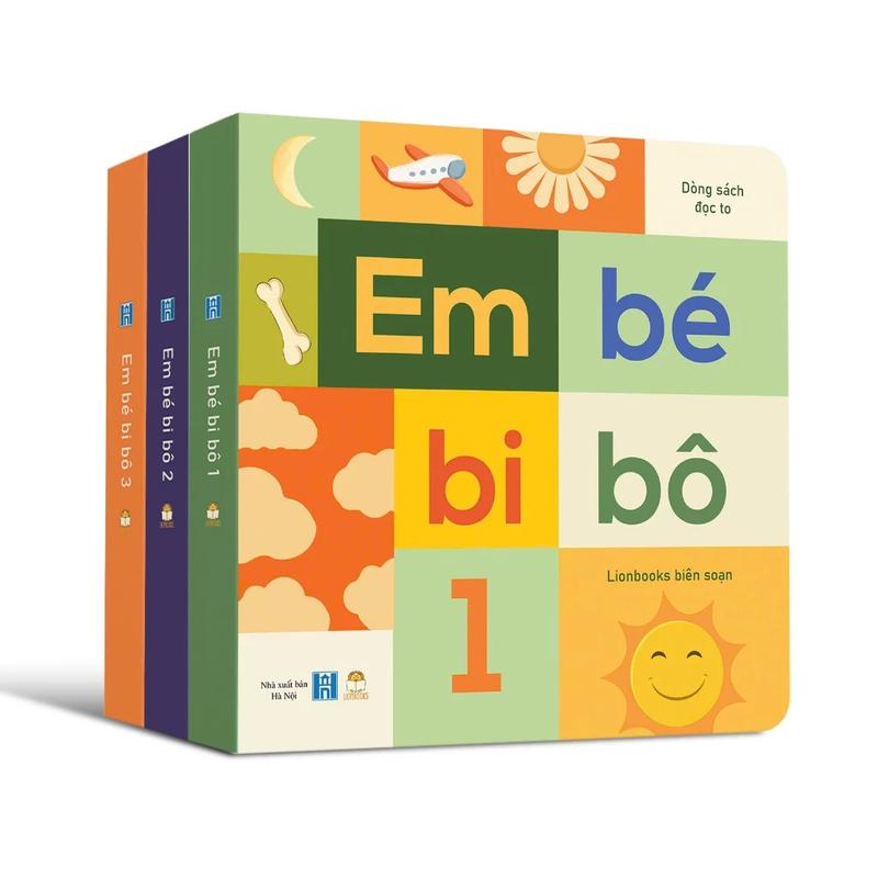 Bộ sách Em bé bi bô 3 cuốn Bồi cứng - Cho bé độ tuổi bật âm, tập nói 0-3 tuổi - Lionbooks