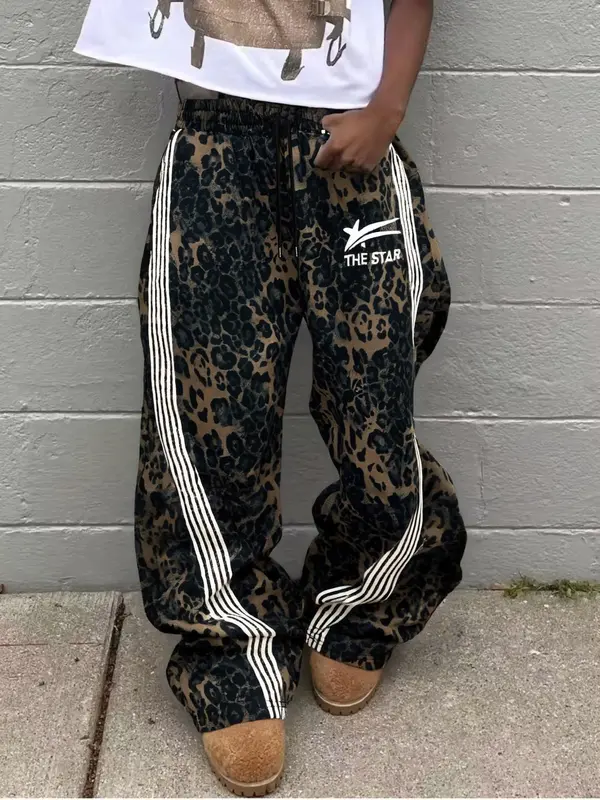 Men's Camo Print Straight Leg Sweatpants, Street Fashion Casual Regular Fit Camo Print Baggy Trousers for Daily Wear, Men's Bottoms for Summer 4