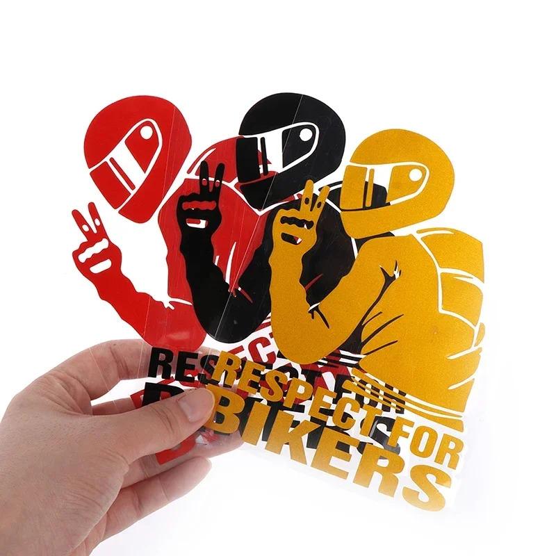 Product Introduction of 1pc 5.91x4.33inch Respect For Bikers Stickers Car Decals Motorcycle Vinyl Auto Decoration Reflective Waterproof 23