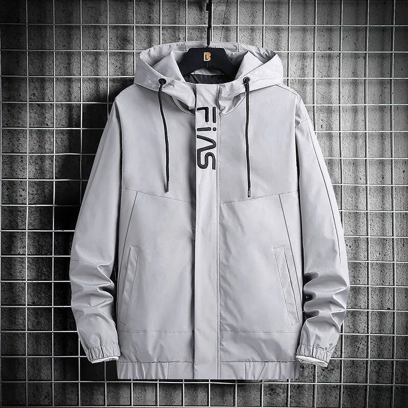 Áo Khoác Nam, Hàng Có Sẵn, M-7XL, Chống Gió Và Chống Thấm Nước, Áo Khoác Có Mũ Trùm Đầu, Thích Hợp Cho Mùa Xuân Và Mùa Thu 2021, Chất Lượng Tốt, Phong Cách Hàn Quốc, Ngoại Cỡ, Áo Khoác Túi Hộp, Ngoại Cỡ, Thích Hợp Cho Nam Giới, Hàng Mới Về 3