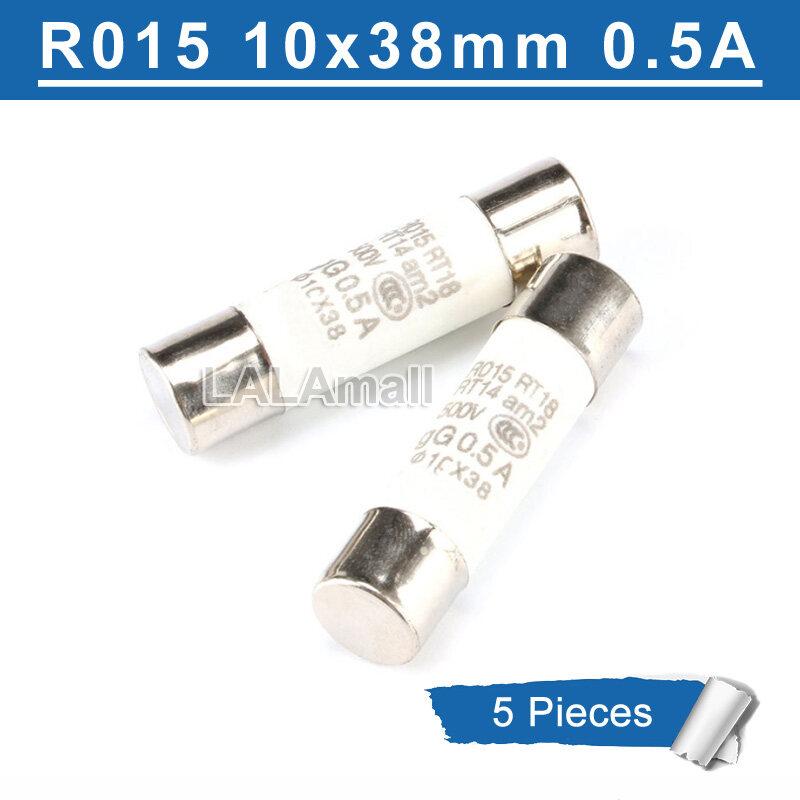 5pcs R015 Ceramic Fuse 10x38mm RO15 Fuse 500V 0.5A 1A 2A 3A 4A 5A 6A 8A ...
