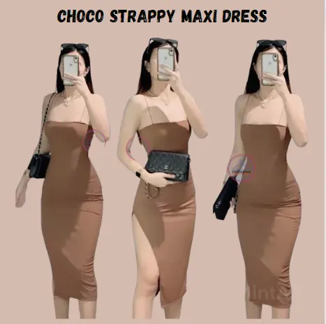 Clothinghub GT Strappy MaxI Dress  Side Slit Free Size Small to large fit for women Casual Comfort Comfortable Elegant Sleeveless Soft Womenswear