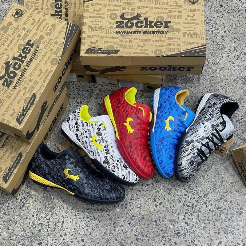 Giày Bóng Đá Zocker Winner Energy đế đệm Eva Tặng kèm tất+ Túi rút đựng giày+ Băng cuốn cổ chân Sport Cao Su Sneaker