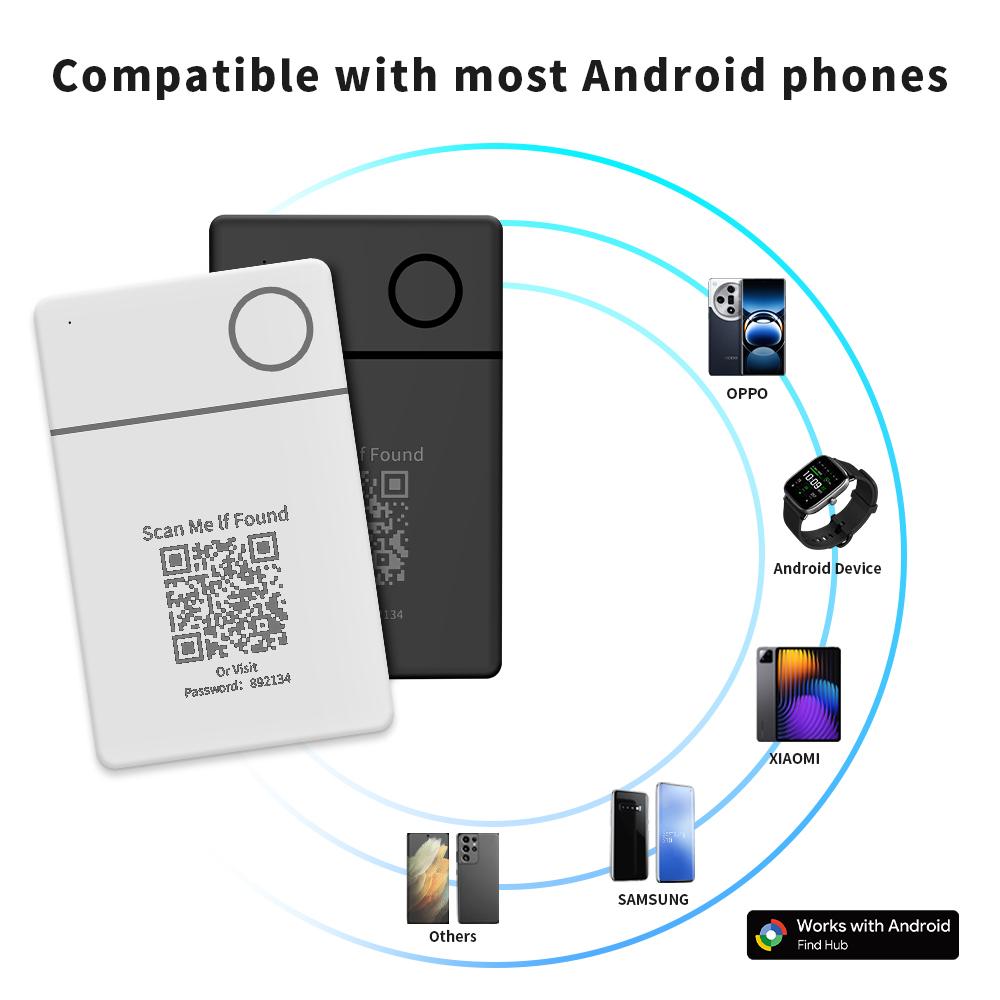 Wireless Rechargeable GPS Card Tracker Google Certified Android Locator for Xiaomi Pixel QR Code Anti Loss Billfold Smart Tag - Image 5