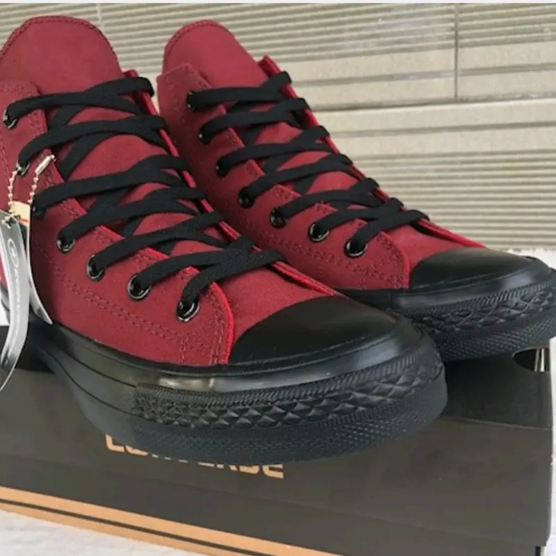 Sepatu Pria Kasual tinggi kualitas premium Canvas Casual Karet Sneakers 0