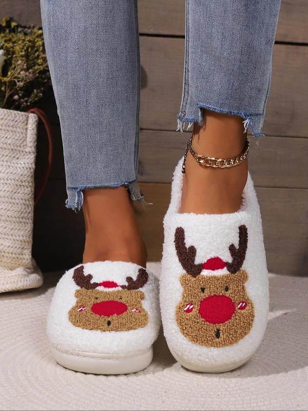 Women's Cute Bowknot Design Plush Slippers, Casual Soft Comfortable Home Slippers, Warm Slippers for Indoor & Outdoor Use for Fall & Winter 1
