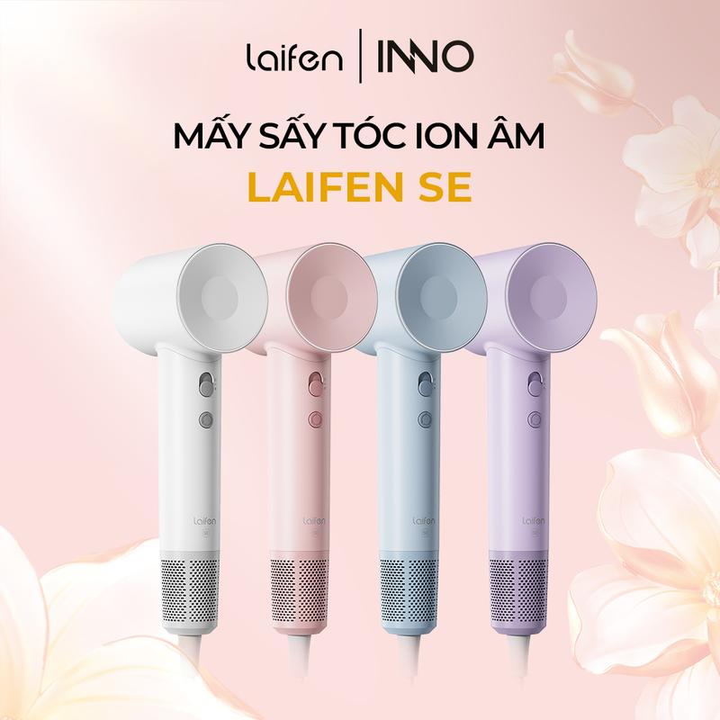 Laifen SE Máy sấy tóc ion âm tốc độ cao - Chăm Sóc Tóc suôn mượt | Hàng chính hãng - Bảo hành 2 năm | Quà tặng kèm: đầu sấy phun khí mịn cùng màu với máy màu tím không tặng đầu sấy
