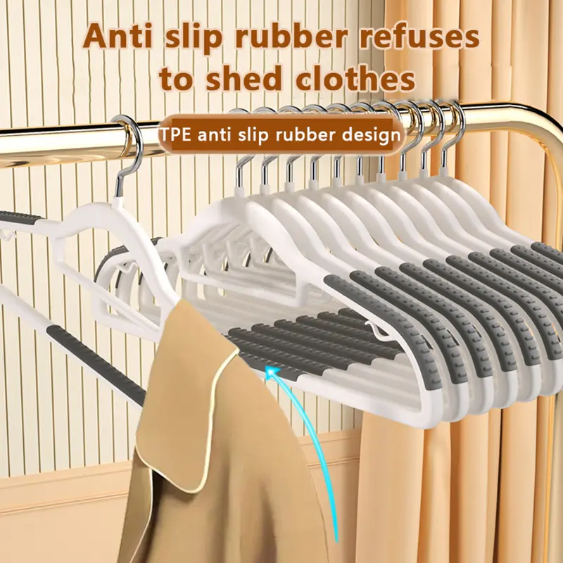 1ps Fish-mouth coat hanger clothing household traceless coat hanger Thick non-slip clothes support double guard children's coat hanger household