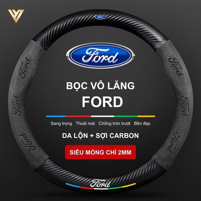 Bọc Vô Lăng Ô Tô Ford: Ranger, Everest, Explorer, Laser, Territory, Ecosport, Focus, Transit, Explorer, Laser, ... Da Lộn Cao Cấp - Sợi Carbon bọc  vô vô lăng  ô tô