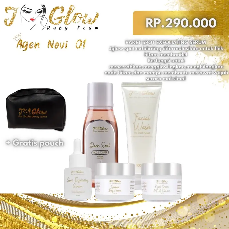 JGLOW SPOT EXFOLIATING SERUM untuk Memudarkan flek hitam membandel pada  Wajah 1