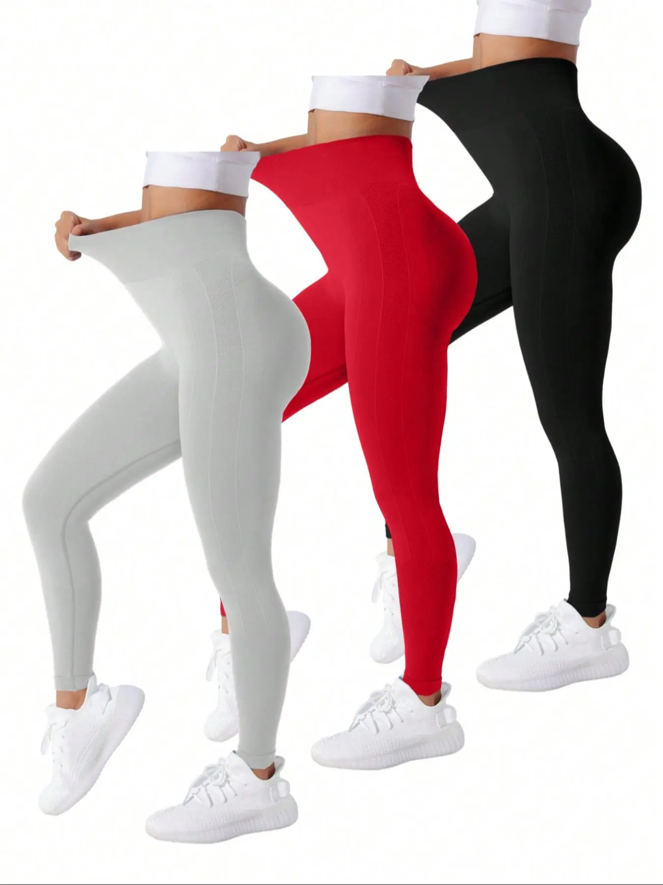 Christmas Gift Women's Solid Ruched High Waist Sports Leggings, Tight-fitting Comfy Breathable Skinny Pants, Ladies Sportswear for Gym Yoga Workout, Leggings for Women