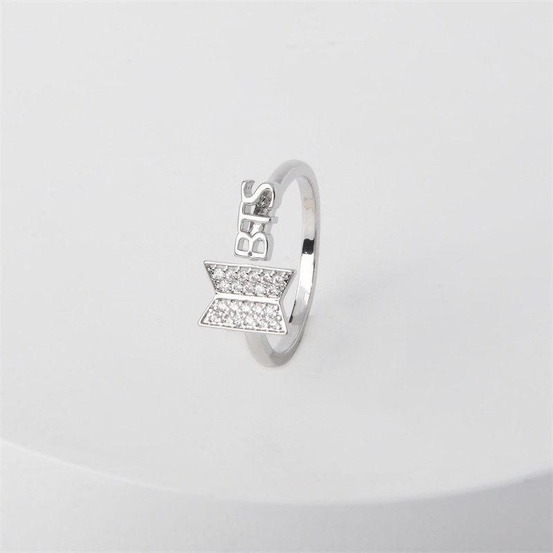 Product Introduction of LL'S|BTS Army Logo Open Ring, Gold Silver, Free gift Box fashionable 17