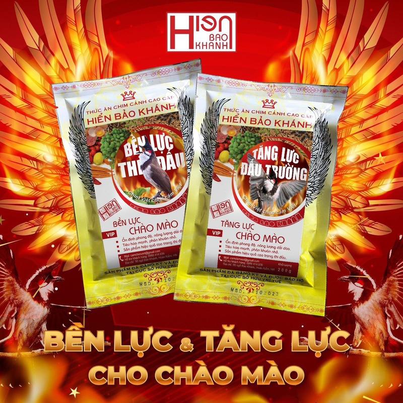 Combo Cám Tăng Lực HBK và Bền Lực HBK cho chim chào mào thi đấu - cám lên lửa chào mào