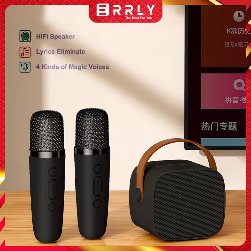 Karaoke Speaker Bluetooth Wireless ERRLY K1 Set MINI Speaker Karaoke Microphone 2Mic / 1mic All In One 5