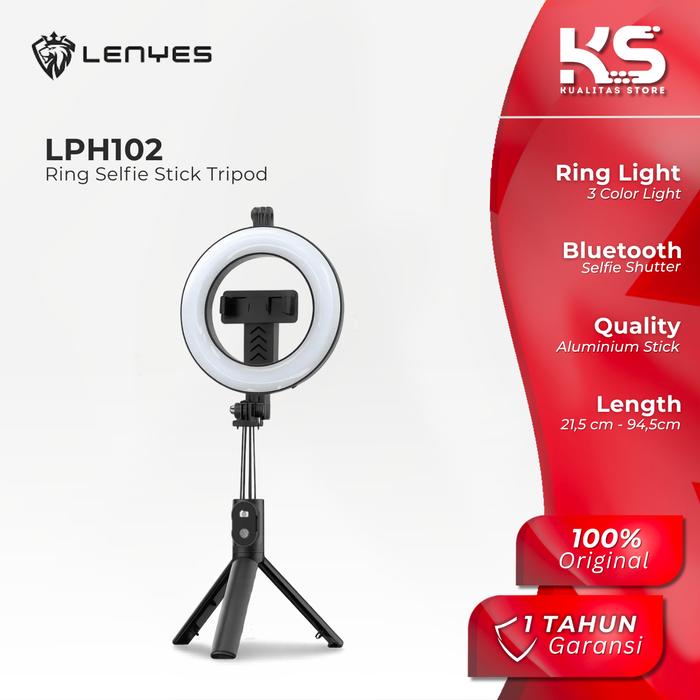 Gambar LENYES Tripod Tongsis Ringlight 3IN1 Multifunctional Selfie Stick + Remote Shutter Bluetooth Stand Hp Live LPH102 dari Kualitas Store Kota Administrasi Jakarta Pusat Tokopedia
