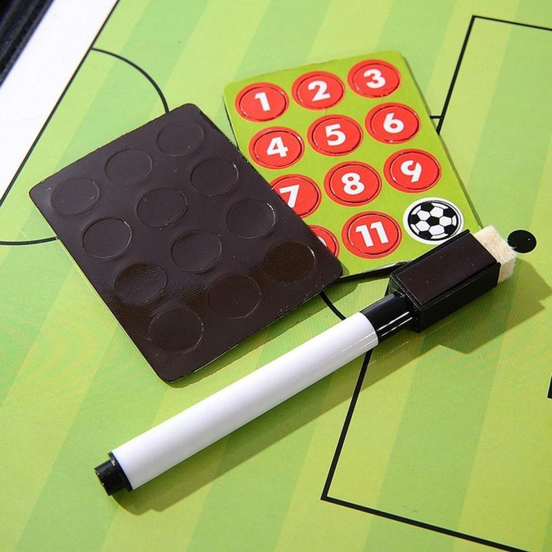 Player Positioning Aid PU Magnetic Soccer Board Waterproof Non-slip Football Strategy Tool Magnetic Chess Reversible Court Design Football Training Aid Football Course 7