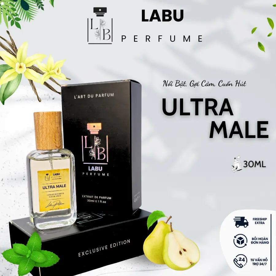 Ultra Male Nước Hoa Nam Tính Mạnh Mẽ Quyến Rũ Dành Cho Nam Giới Dạng Xịt Thơm 30ml